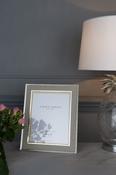 8" X 10" Photo Frame Polished Silver &amp; Linen image