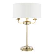 Laura Ashley Sorrento 3 Light Table Lamp Antique Brass With Ivory Shade image