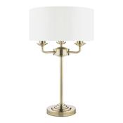 Laura Ashley Sorrento 3 Light Table Lamp Antique Brass With Ivory Shade image