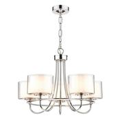 Laura Ashley Southwell 5lt Chandelier Polished Nickel &amp; Glass Shades image
