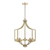 Laura Ashley Joseph 5lt Chandelier Antique Brass Glass image