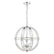 Laura Ashley Aidan Glass &amp; Polished Chrome 3 Light Globe Chandelier image