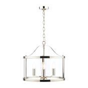 Laura Ashley Harrington 3lt Pendant Polished Nickel Glass image