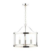 Laura Ashley Harrington 3lt Pendant Polished Nickel Glass image