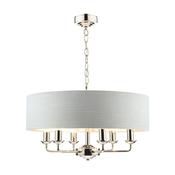 Laura Ashley Sorrento 6 Light Pendant Polished Nickel With Silver Shade image