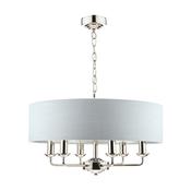 Laura Ashley Sorrento 6 Light Pendant Polished Nickel With Silver Shade image