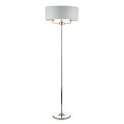 Laura Ashley Sorrento 3 Light Floor Lamp Polished Nickel With Silver Shade image