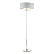 Laura Ashley Sorrento 3 Light Floor Lamp Polished Nickel With Silver Shade image