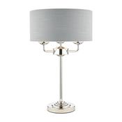 Laura Ashley Sorrento 3 Light Table Lamp Polished Nickel With Silver Shade image