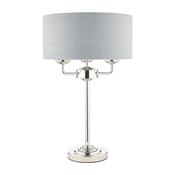 Laura Ashley Sorrento 3 Light Table Lamp Polished Nickel With Silver Shade image