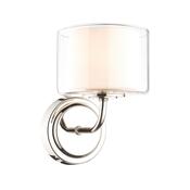 Laura Ashley Southwell Wall Light Polished Nickel &amp; Glass Shade image