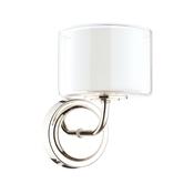 Laura Ashley Southwell Wall Light Polished Nickel &amp; Glass Shade image