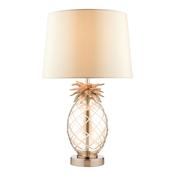 Laura Ashley Small Pineapple Table Lamp Champagne Cut Glass With Shade image
