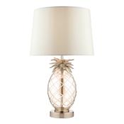 Laura Ashley Small Pineapple Table Lamp Champagne Cut Glass With Shade image