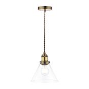 Laura Ashley Isaac Pendant Antique Brass Glass image