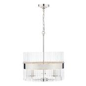 Laura Ashley Alexa 3lt Pendant Polished Nickel Glass Rods image