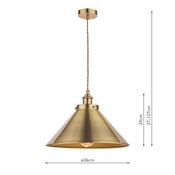 Laura Ashley Rufus Pendant Large Antique Brass image