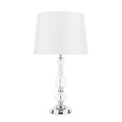 Laura Ashley Bradshaw Table Lamp Polished Nickel &amp; Ribbed Glass With Shade image