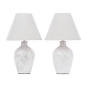 Laura Ashley Pussywillow Table Lamp Cream Ceramic and Polished Chrome With Shade (Twin Pack)