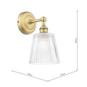 Callaghan Bathroom Wall Light Matt Antique Brass and Ribbed Glass IP44 image