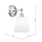 Laura Ashley Callaghan Bathroom Wall Light Polished Nickel and White Ribbed Glass IP44 image