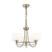 Laura Ashley Southwell 3 Light Armed Pendant Antique Brass and Opal Glass image