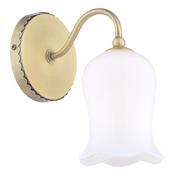 Laura Ashley Lidsell Wall Light Matt Antique Brass and Opal Glass image