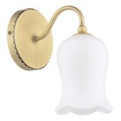 Laura Ashley Lidsell Wall Light Matt Antique Brass and Opal Glass image