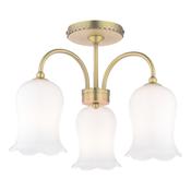 Laura Ashley Lidsell 3 Light Semi-Flush Matt Antique Brass and Opal Glass image