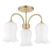 Laura Ashley Lidsell 3 Light Semi-Flush Matt Antique Brass and Opal Glass image