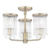 Laura Ashley Hilcote 3 Light Semi-Flush Matt Antique Brass and Glass image
