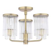 Laura Ashley Hilcote 3 Light Semi-Flush Matt Antique Brass and Glass image