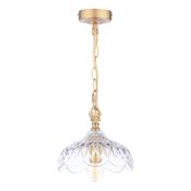 Laura Ashley Eversden Pendant Antique Brass and Crystal image