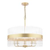 Laura Ashley Alexa 5 Light Pendant Glass and Matt Antique Brass