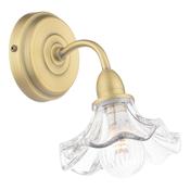 Laura Ashley Kerswell Wall Light Matt Antique Brass and Glass image