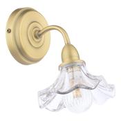 Laura Ashley Kerswell Wall Light Matt Antique Brass and Glass image