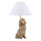 Laura Ashley Cocker Spaniel Table Lamp Antique Gold With Shade image