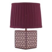 Laura Ashley Claudina Table Lamp Purple Ceramic and Antique Brass With Shade image