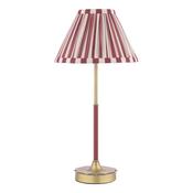 Laura Ashley Denwick Table Lamp Matt Antique Brass and Satin Red With Shade image