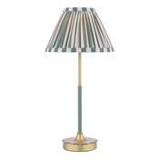 Laura Ashley Denwick Table Lamp Matt Antique Brass and Satin Green With Shade image