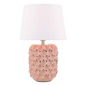 Laura Ashley Marwick Table Lamp Pink Ceramic and Brushed Silver With Shade image