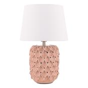 Laura Ashley Marwick Table Lamp Pink Ceramic and Brushed Silver With Shade image