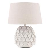 Laura Ashley Ingham Table Lamp White Ceramic and Brushed Silver With Shade image