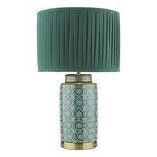 Laura Ashley Knipton Table Lamp Green Ceramic and Antique Brass With Shade image