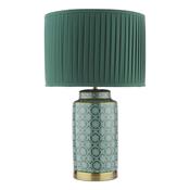 Laura Ashley Knipton Table Lamp Green Ceramic and Antique Brass With Shade image