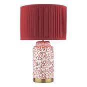 Laura Ashley Knipton Table Lamp Red Ceramic and Antique Brass With Shade image