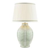 Laura Ashley Stannard Table Lamp Green Ceramic and Polished Chrome With Shade image