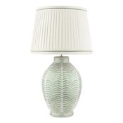 Laura Ashley Stannard Table Lamp Green Ceramic and Polished Chrome With Shade image