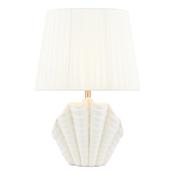 Laura Ashley Shell Table Lamp White Ceramic and Satin Chrome With Shade image