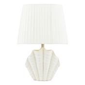 Laura Ashley Shell Table Lamp White Ceramic and Satin Chrome With Shade image